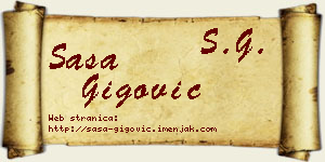 Saša Gigović vizit kartica